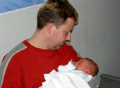 Christian der stolze Papa, da war Simon ganz frisch :-)